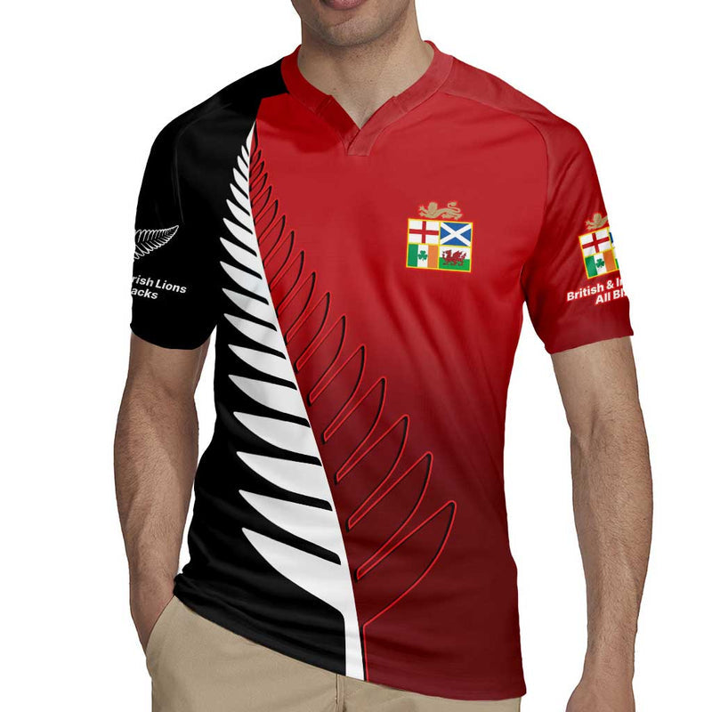 Custom British Lions New Zealand Half Black Fern Rugby Jersey