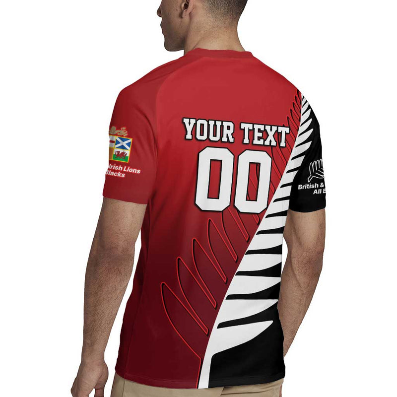 Custom British Lions New Zealand Half Black Fern Rugby Jersey