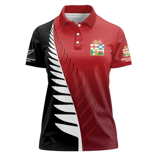 Custom British Lions New Zealand Half Black Fern Women Polo Shirt