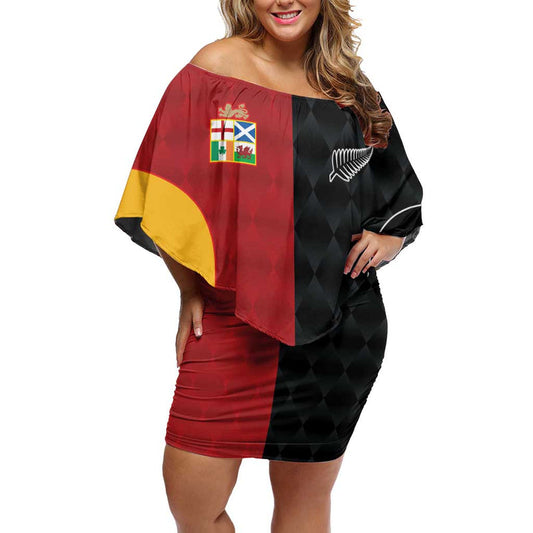 Custom British Lions New Zealand Sporty Style Off Shoulder Short Dress