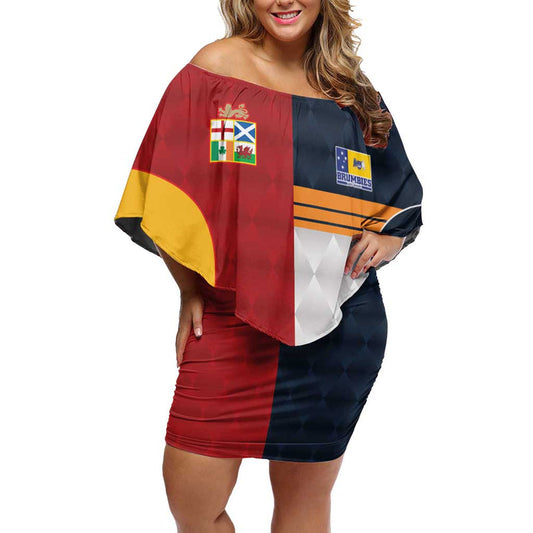 Custom British Lions Australia Act Sporty Style Off Shoulder Short Dress