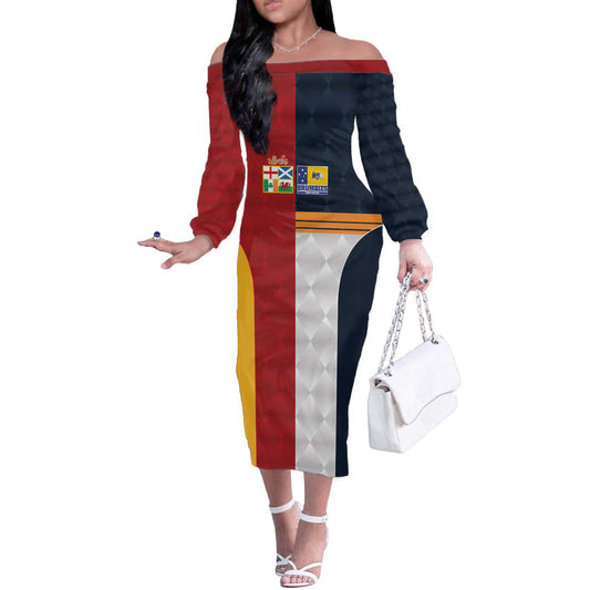 Custom British Lions Australia Act Sporty Style Off The Shoulder Long Sleeve Dress