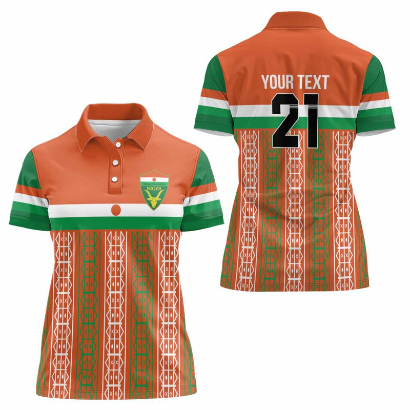 Equipe de Football Du Niger Custom Women Polo Shirt