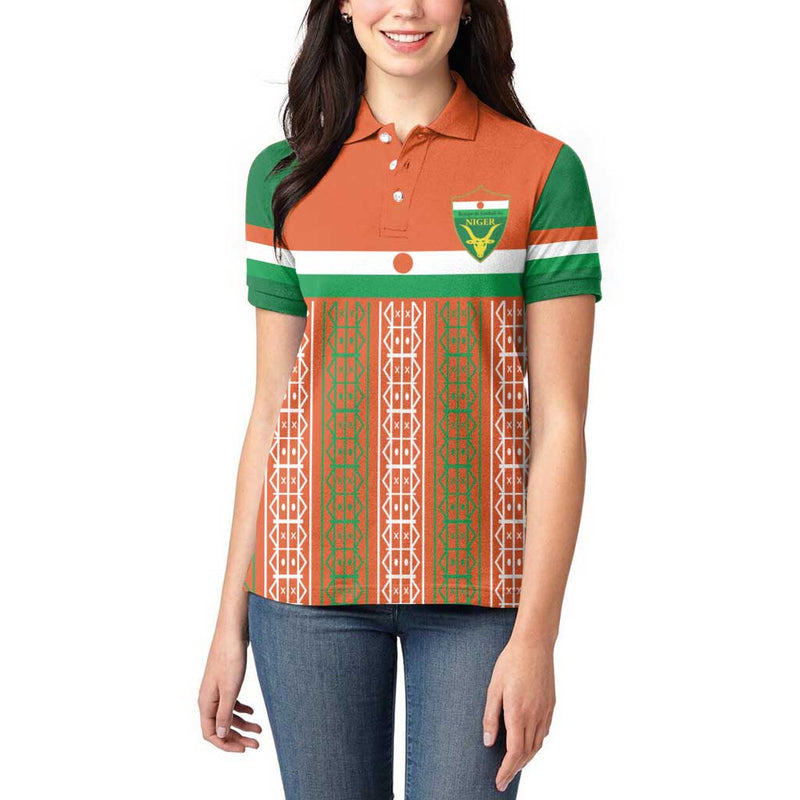 Equipe de Football Du Niger Custom Women Polo Shirt