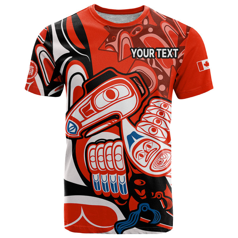 Custom Canada Haida Classic Haida Stylized Raven in red T Shirt