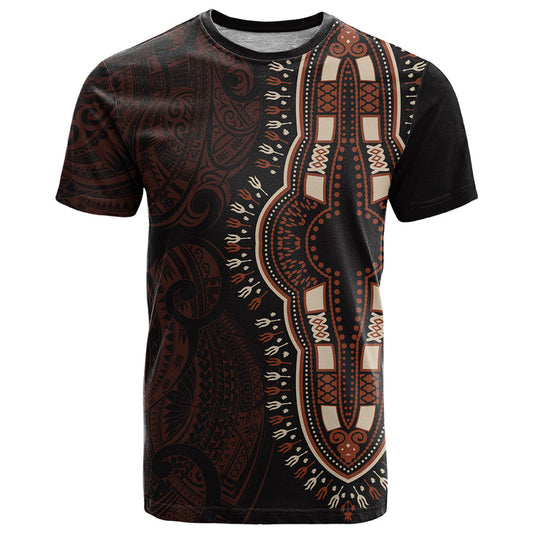 Africa Dashiki African Tribal Art Mixed Polynesian Tattoo Red Color Unique T Shirt