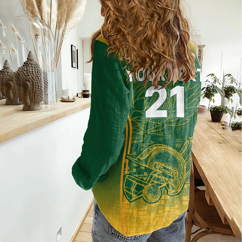 Custom South Africa Cricket Go Proteas World Cup Version 2023 Sproty Women Casual Shirt