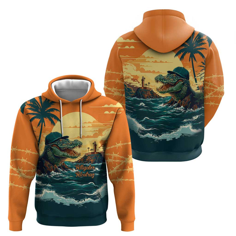 Everglades Alligator Alcatraz Vintage Hoodie