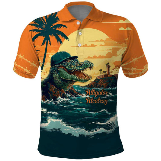 Everglades Alligator Alcatraz Vintage Polo Shirt