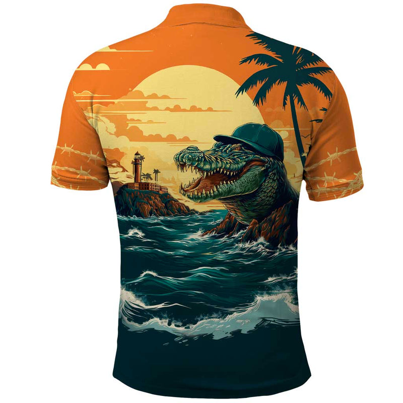 Everglades Alligator Alcatraz Vintage Polo Shirt