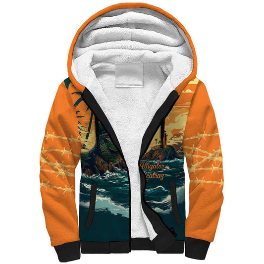 Everglades Alligator Alcatraz Vintage Sherpa Hoodie