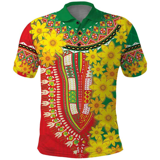 Ethiopian New Year Enkutatash Adey Abeba Flower Art Polo Shirt