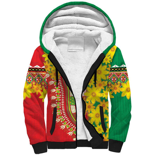 Ethiopian New Year Enkutatash Adey Abeba Flower Art Sherpa Hoodie