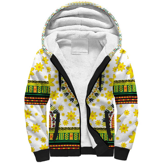 Enkutatash Dashiki and Adey Abeba Sherpa Hoodie