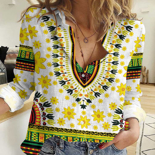 Enkutatash Dashiki and Adey Abeba Women Casual Shirt