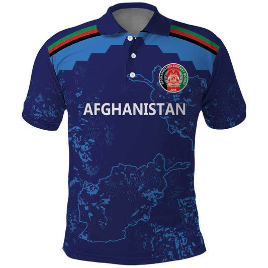 Afghan Atalans Cricket Custom Afghanistan Map with Sporty Style Polo Shirt
