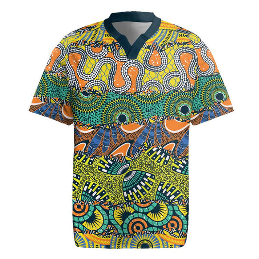 Africa Tribal Mixed Pattern Rugby Jersey