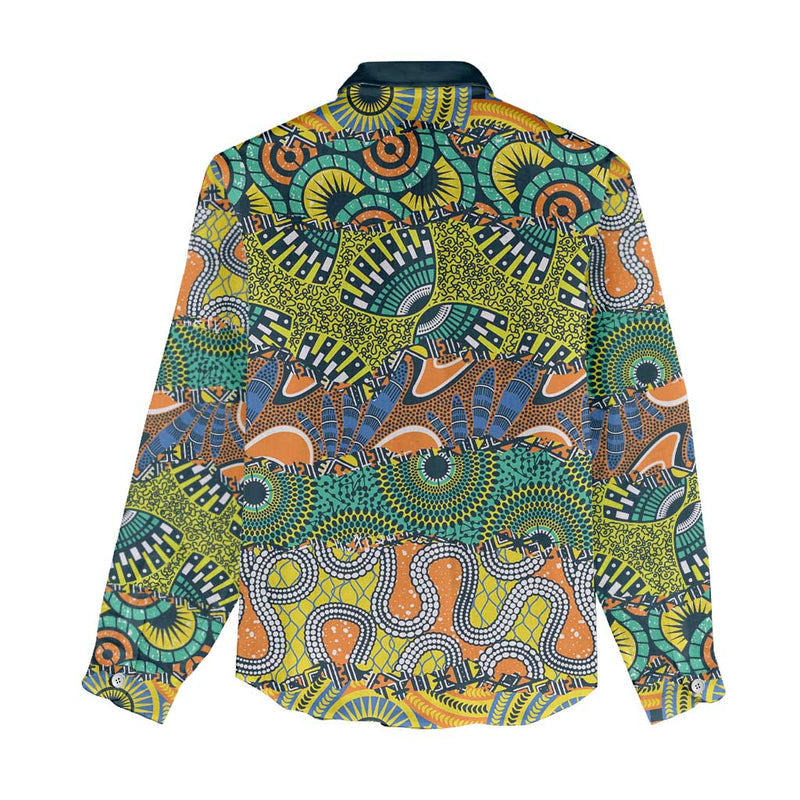 Africa Tribal Mixed Pattern Women Casual Shirt