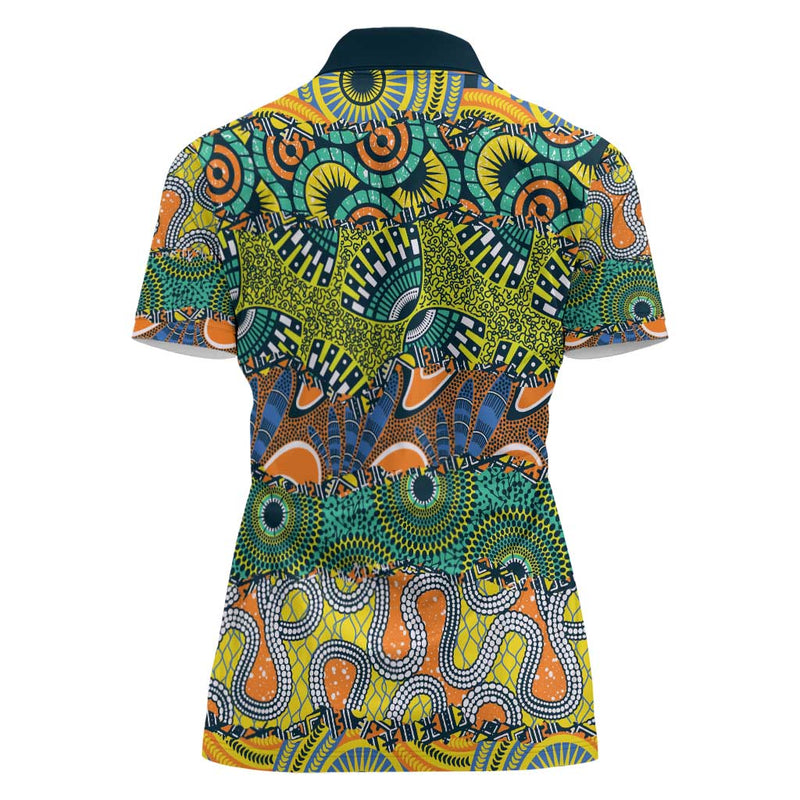 Africa Tribal Mixed Pattern Women Polo Shirt