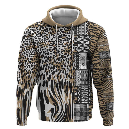 Africa Tribal Pattern Mixed Leopard Skin Hoodie