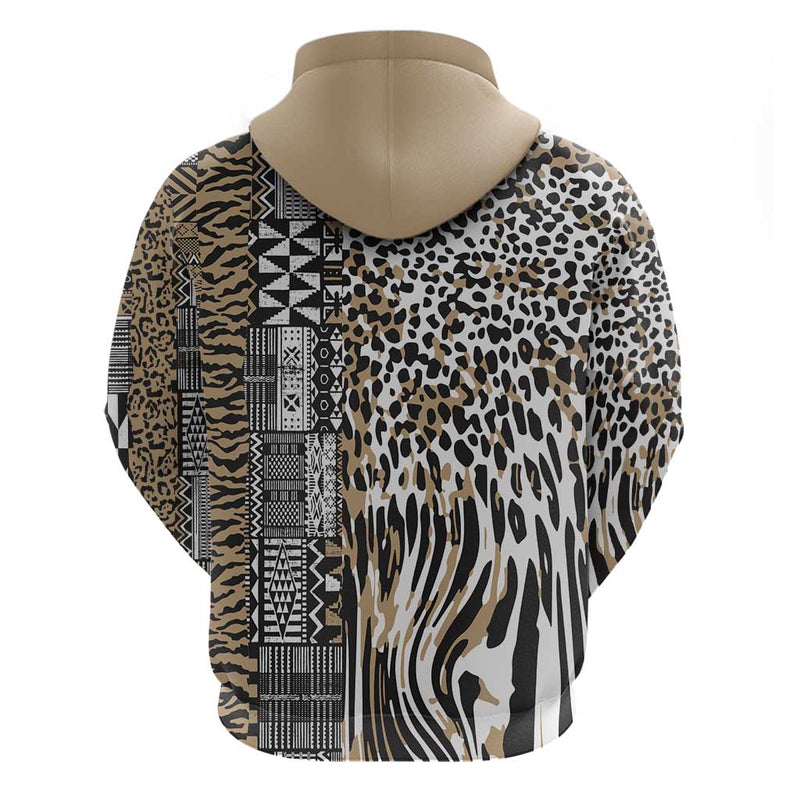 Africa Tribal Pattern Mixed Leopard Skin Hoodie
