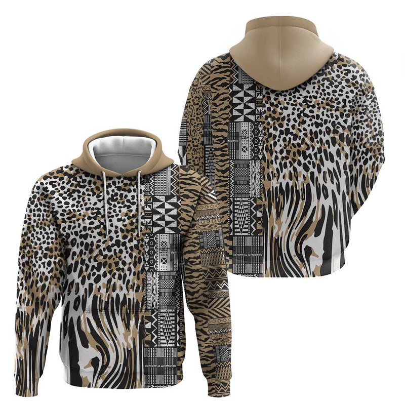 Africa Tribal Pattern Mixed Leopard Skin Hoodie