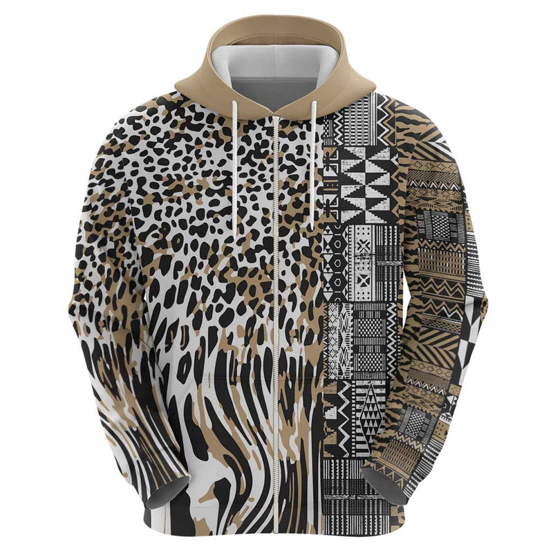 Africa Tribal Pattern Mixed Leopard Skin Hoodie