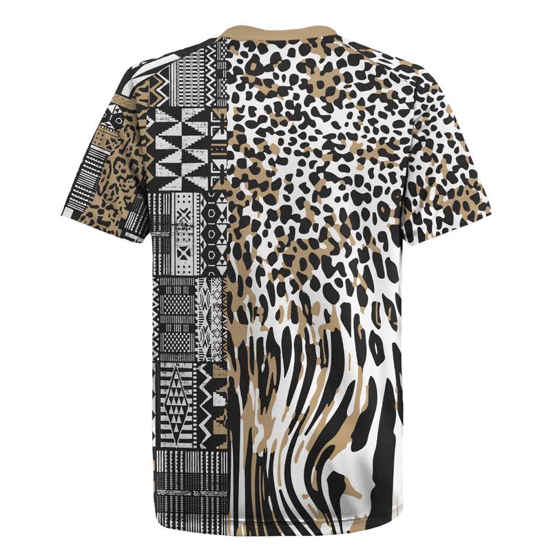 Africa Tribal Pattern Mixed Leopard Skin Rugby Jersey