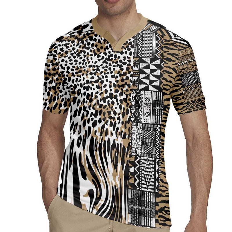 Africa Tribal Pattern Mixed Leopard Skin Rugby Jersey