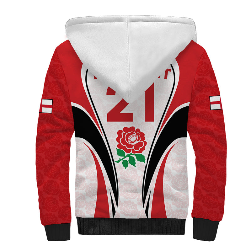 Custom England Rugby Come On Red Rose Word Cup 2023 Sherpa Hoodie