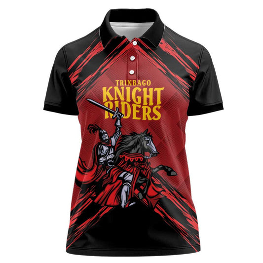 Custom Caribbean Cricket Trinidad and Tobago Cricket Women Polo Shirt TKR Champions 2025 Red Edition