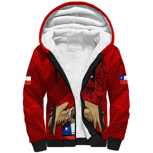 Custom Chile Rugby Los Condores Mascot with Bellflower World Cup 2023 Sherpa Hoodie