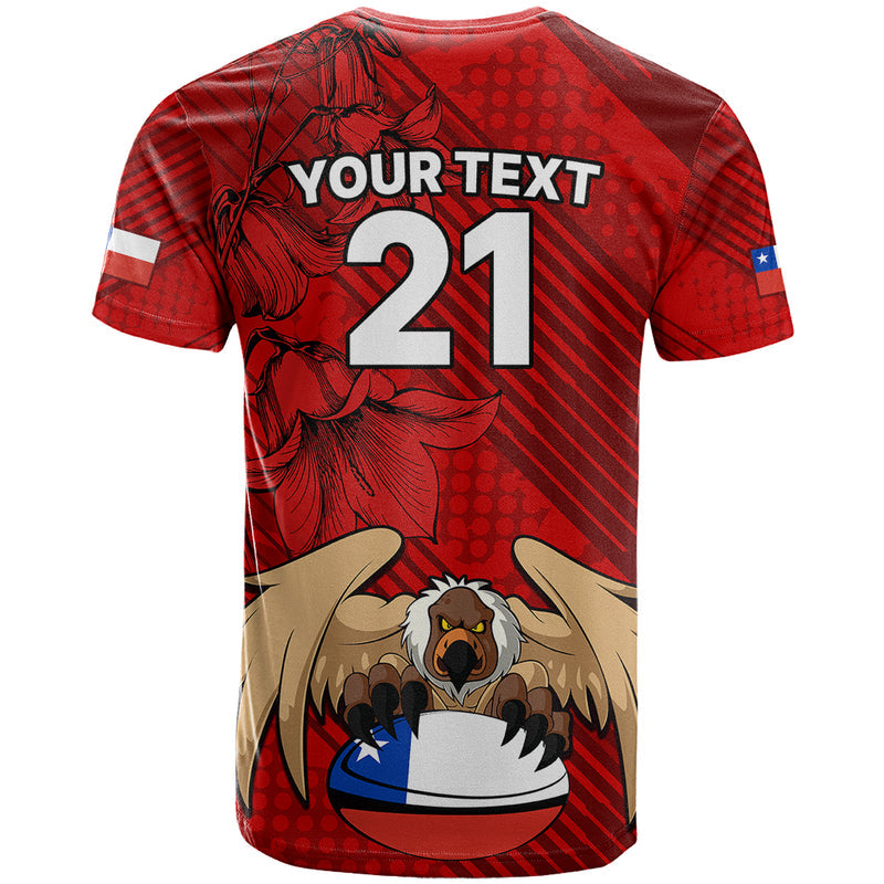 Custom Chile Rugby Los Condores Mascot with Bellflower World Cup 2023 T Shirt