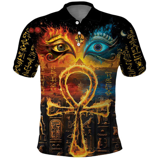 Eye of Ra and Eye of Horus Power and Magic Ancient Egyptian Mythology Polo Shirt