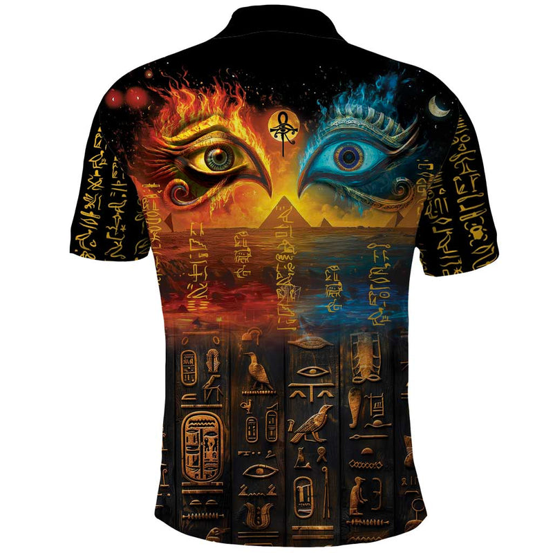 Eye of Ra and Eye of Horus Power and Magic Ancient Egyptian Mythology Polo Shirt
