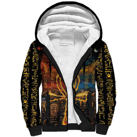 Eye of Ra and Eye of Horus Power and Magic Ancient Egyptian Mythology Sherpa Hoodie