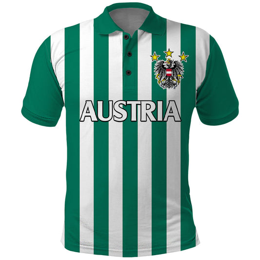 (Custom Text And Number) Austria Austrian Coat Of Arms Minimalist Green Style No1 Polo Shirt