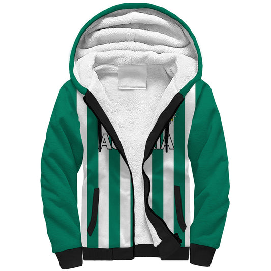 (Custom Text And Number) Austria Austrian Coat Of Arms Minimalist Green Style No1 Sherpa Hoodie