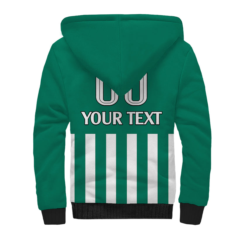 (Custom Text And Number) Austria Austrian Coat Of Arms Minimalist Green Style No1 Sherpa Hoodie