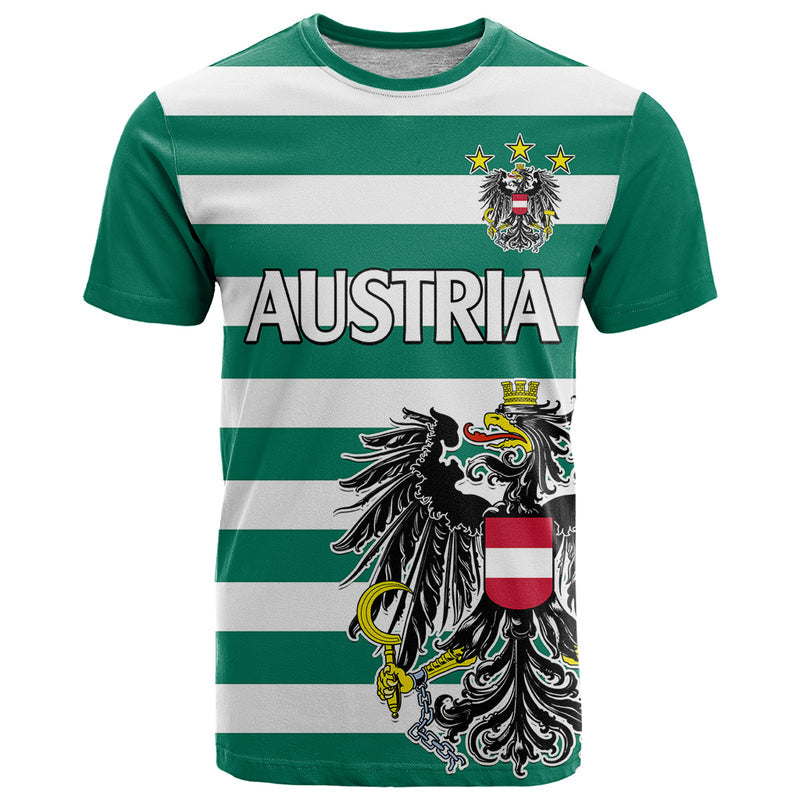 (Custom Text And Number) Austria Austrian Coat Of Arms Minimalist Green Style No2 T Shirt