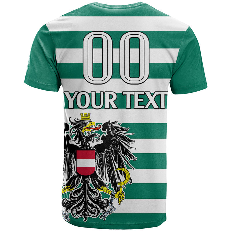 (Custom Text And Number) Austria Austrian Coat Of Arms Minimalist Green Style No2 T Shirt