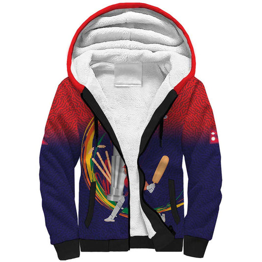 Custom Cricket Nepal East Asia-Pacific Sherpa Hoodie Nepal Cricket Crown Quest