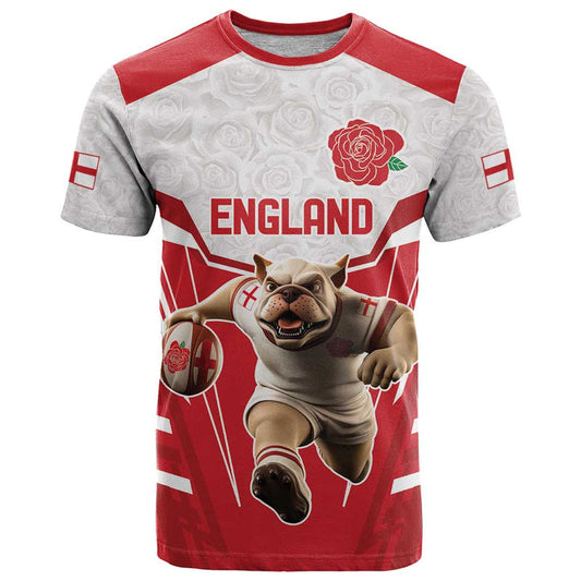 England Rugby Custom English Bull Dog Mascot Sporty T Shirt