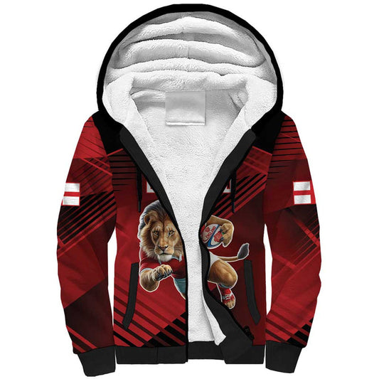 England Rugby Custom Lion Mascot Sporty Sherpa Hoodie