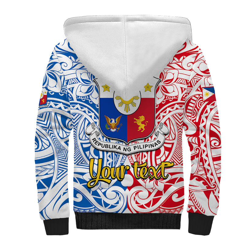 125th Independence Anniversary Philippines Polynesian Pilipinas Flag Style - White Sherpa Hoodie