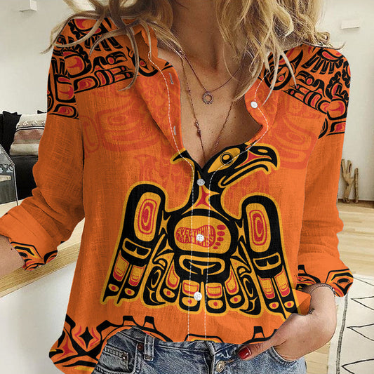 Every Child Matter Canadian Native Indigenous Haida Women Casual Shirt