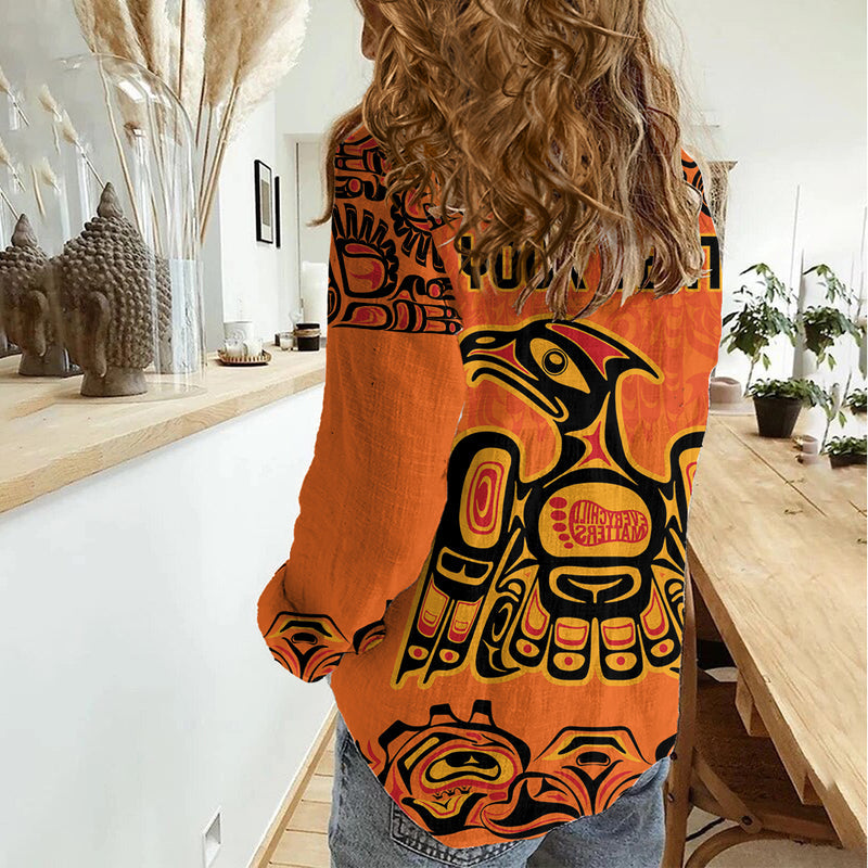 Every Child Matter Canadian Native Indigenous Haida Women Casual Shirt