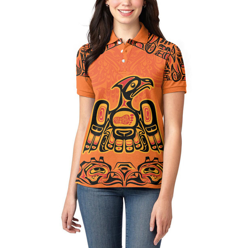 Every Child Matter Canadian Native Indigenous Haida Women Polo Shirt