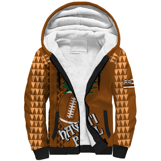 Custom Hawaii Honolulu Bowl With Kakau Tribal Pattern Sherpa Hoodie