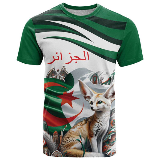 Algeria Fennec Fox with Algerian Culture and Nature T Shirt